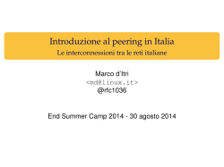 Introduzione al peering in Italia - Le interconnessioni tra le