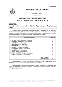 Deliberazione di Consiglio Comunale n. 15 del 29/09/2014