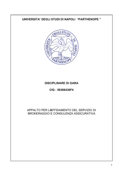 Disciplinare di gara - Università degli Studi di Napoli "Parthenope"
