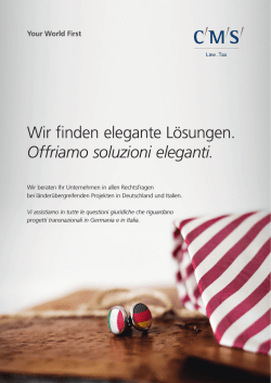 CMS Legal // Wir finden elegante L&ouml;sungen | Offriamo soluzioni