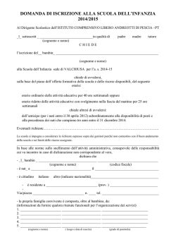Domanda iscrizione Infanzia 14.15
