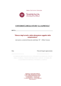 UNIVERSIT&Agrave; DEGLI STUDI &ldquo;LA SAPIENZA&rdquo;