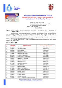 Allenamenti Selezione Femminile Firenze