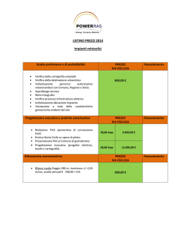 LISTINO PREZZI 2014 Impianti minieolici