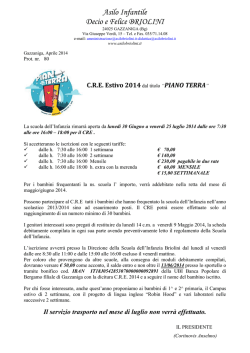 domanda iscrizione CRE - Asilo infantile De F. Briolini