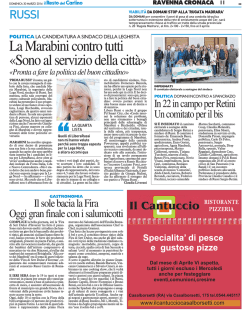 Russi : Marabini contro tutti. Sono al servizio della citt&agrave;.