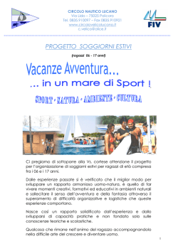 PROGETTO SOGGIORNI ESTIVI