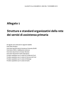 Allegato 1 Strutture e standard organizzativi della rete dei servizi di