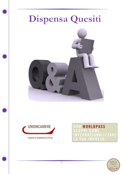 Unioncamere Dispensa quesiti