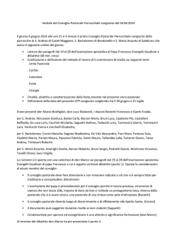 C.P.P. congiunto 4 Giugno 2014 - Unit&agrave; Pastorale di Castel Maggiore