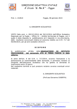 Decreto - 8° Circolo Didattico San Pio X Foggia Infanzia e primaria