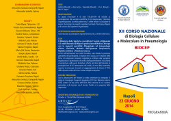 XII Corso NazIoNale di Biologia Cellulare e