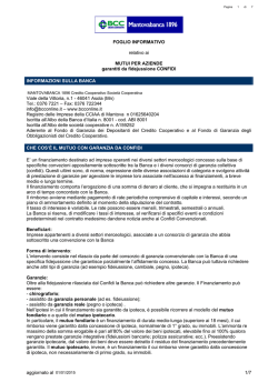 mutui garantiti da fideiussione confidi