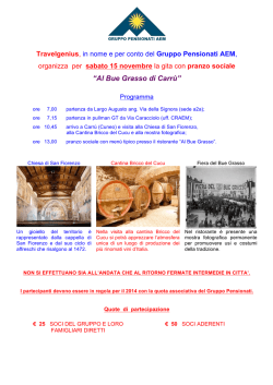 Al Bue Grasso di Carr&ugrave; 15 novembre 2014