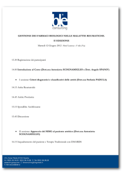 gestione dei farmaci biologici nelle malattie reumatiche