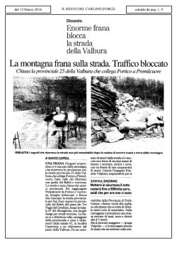 Enorme frana blocca la strada della Valbura