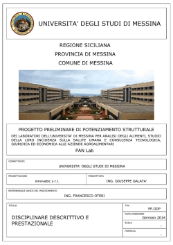 Disciplinare descrittivo e prestazionale