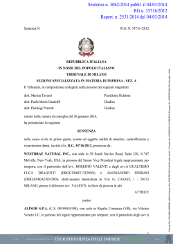 scarica la sentenza - Giurisprudenza delle imprese
