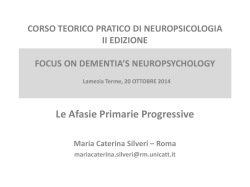 Le Afasie Primarie Progressive
