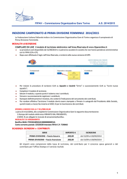 INDIZIONE CAMPIONATO ddi dii PRIMA DIVISIONE FEMMINILE