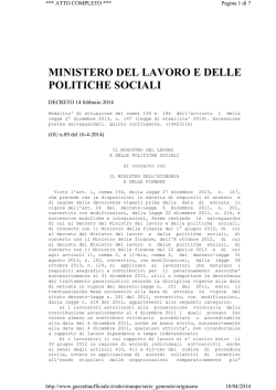 Decreto interministeriale 14 febbraio 2014