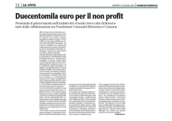 Articolo Giornale di Brescia &ndash; presentazione Bando &ndash; 12 giugno 2014