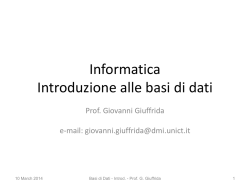 DATABASE I - Dipartimento di Matematica e Informatica