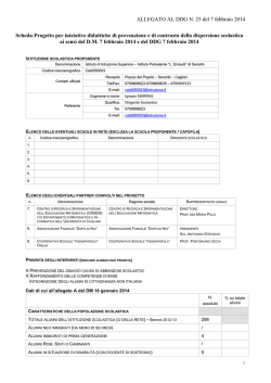 ALLEGATO AL DDG N. 25 del 7 febbraio 2014 Scheda