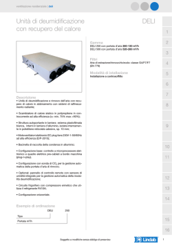 Unit&agrave; di deumidificazione DELI con recupero del calore