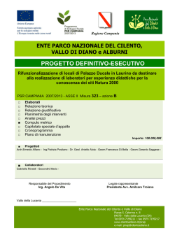 Computo metrico - Parco Nazionale del Cilento, Vallo di Diano e