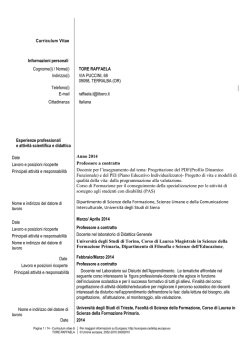 Raffaella Tore - Dipartimento di Scienze della formazione, scienze