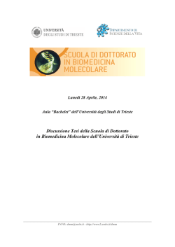 programma Tesi 28 aprile - Universit&agrave; degli Studi di Trieste