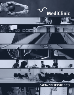 Carta dei Servizi 2013 - MediClinic, la clinica delle eccellenze