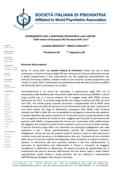 SUPERAMENTO OPG e ASSISTENZA PSICHIATRICA