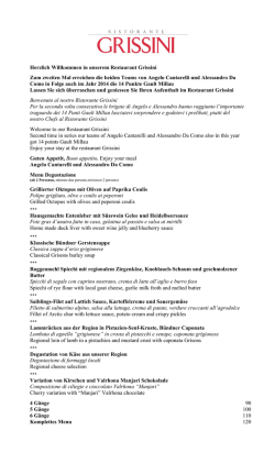 Herzlich Willkommen in unserem Restaurant Grissini Zum zweiten