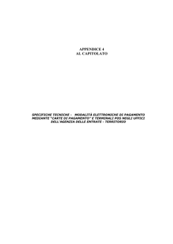 Specifiche tecniche modalit&agrave; elettroniche di pagamento