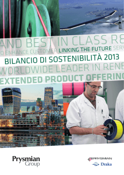 BILANCIO DI SOSTENIBILIT&Agrave; 2013