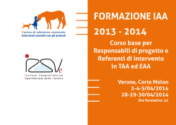 FORMAZIONE IAA 2013 - 2014 - Centro Referenza Nazionale Pet