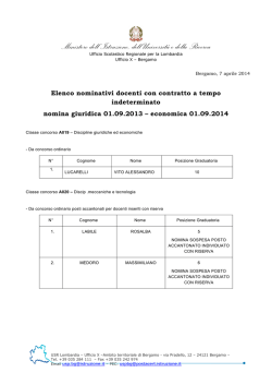 Elenco nominati giuridicamente al 7 aprile 2014