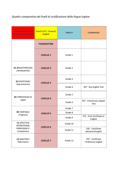Quadro comparativo dei livelli di certificazione della