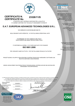 23326/11/S CERTIFICATE No. CERTIFICATO N.