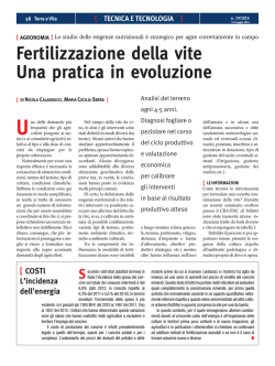 Fertilizzazione della vite Una pratica in evoluzione