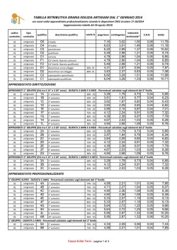 In vigore dal 01.01.2014 con nuove qualifiche disposte dalla cnce