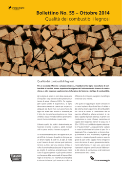 Bollettino No. 55 &ndash; Ottobre 2014 Qualit&agrave; dei combustibili legnosi