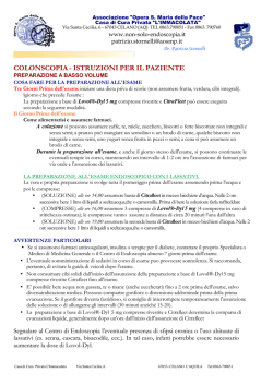 colonscopia - istruzioni per il paziente