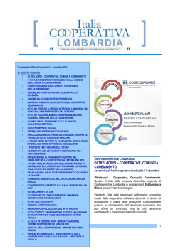 notiziario novembre 2014 - Confcooperative Lombardia