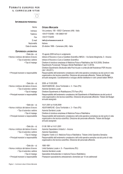 Curriculum vitae - Dottore Oriano Mercante