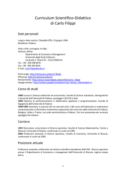Curriculum Prof. Filippi - Universit&agrave; degli Studi di Brescia