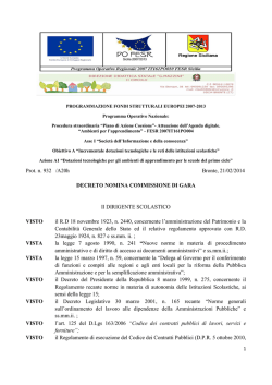 Prot. n. 932 /A20h Bronte, 21/02/2014 DECRETO NOMINA