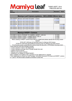 Mamiya Leaf Camera systems - INCLUDING 80mm lens